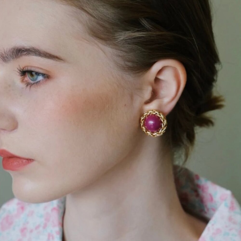 18K Gold Plated Italian Vintage Earrings